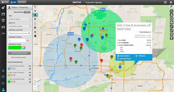 Draw a Radius on a Map - Radius Tool - Maptive