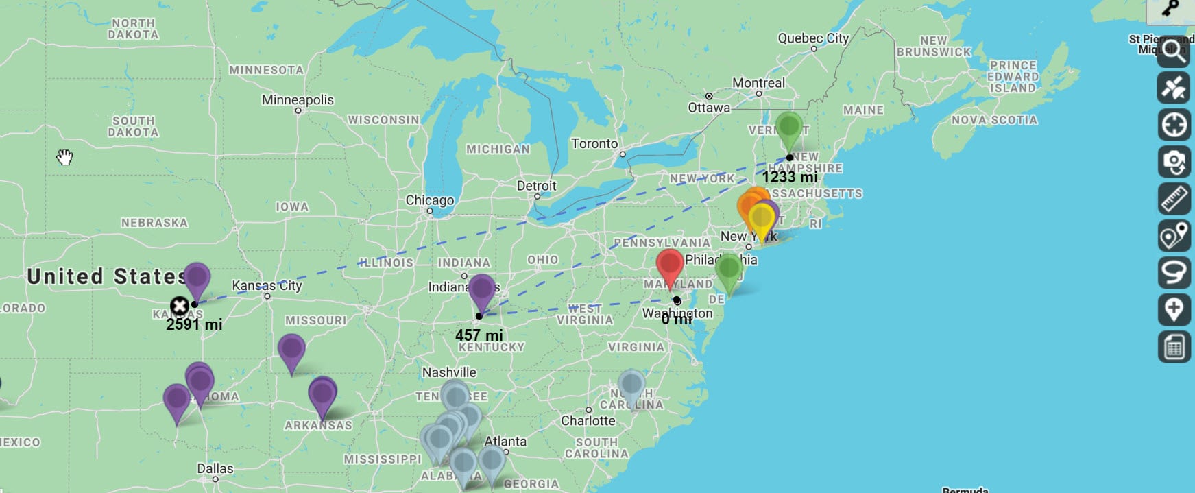 Distance Calculator Mapping Tool Maptive   Distance Calculator Multiple Locations 