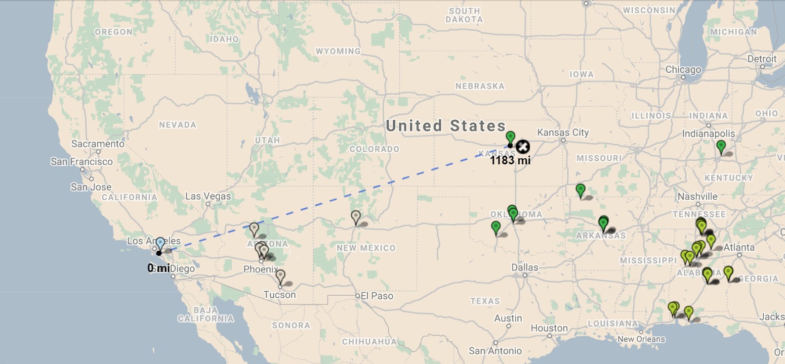 Distance Calculator Mapping Tool Maptive   Distance Calculator Two Addresses 