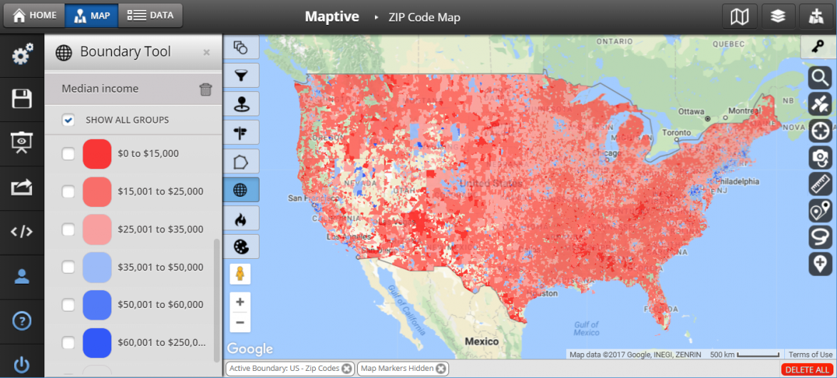 How To Create A Zip Code Map With Maptive s Mapping Software