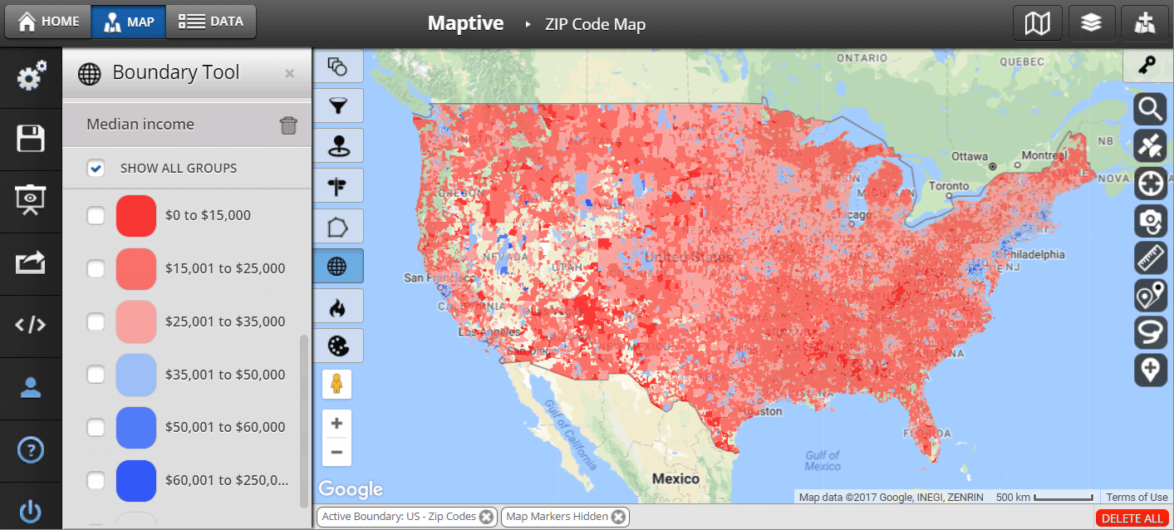 Create A Map From Zip Codes Maptive 3951
