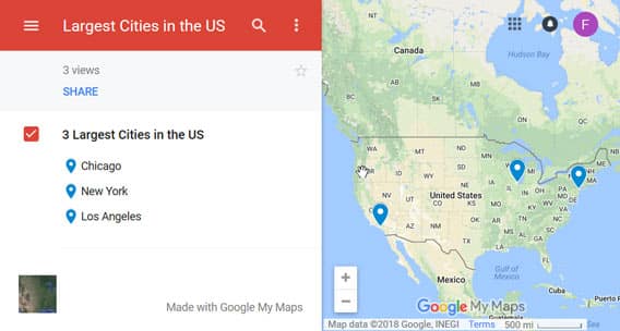 google create a custom map with pins