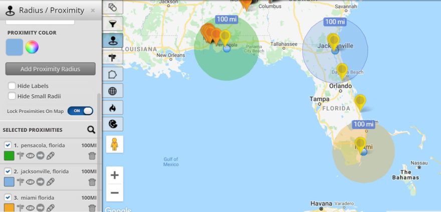 Find Zip Codes Inside a Radius  Maptive