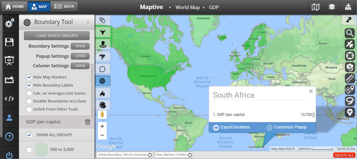 Global Mapping Software: Create Interactive World Maps  Maptive