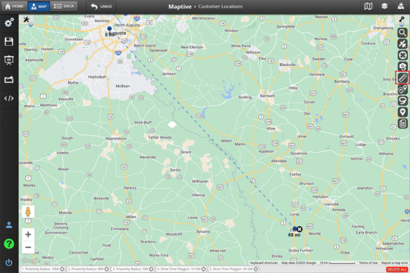 How To Measure Distance Between 2 Addresses Or Points Maptive   Distance Calculation 1 590x393 