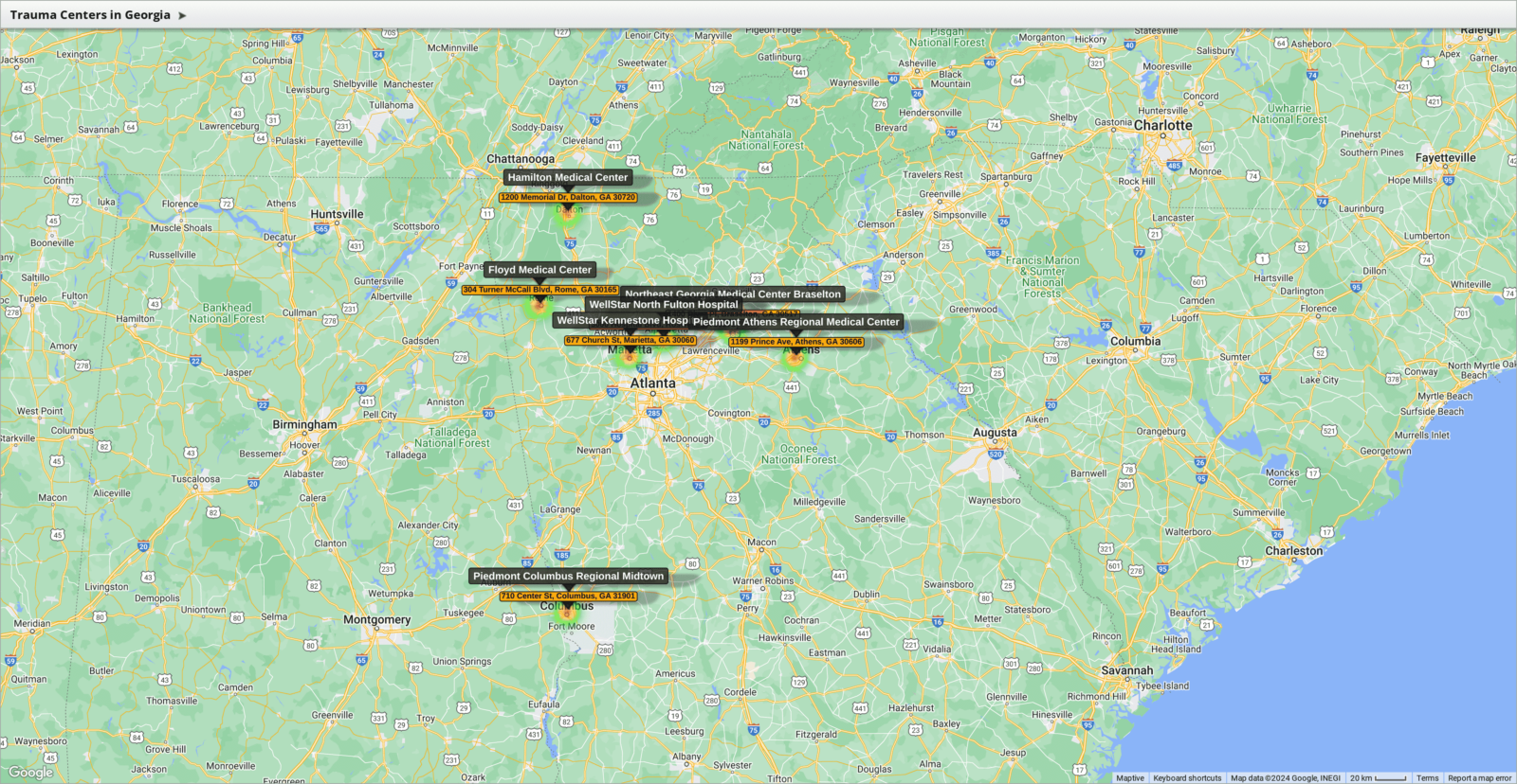 Level 2 Trauma Centers in Georgia