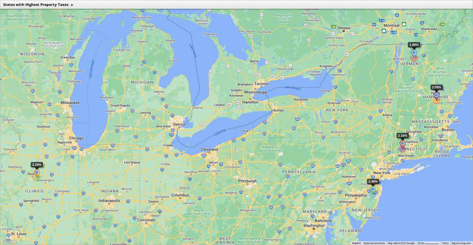 States with the Highest Property Tax Rates