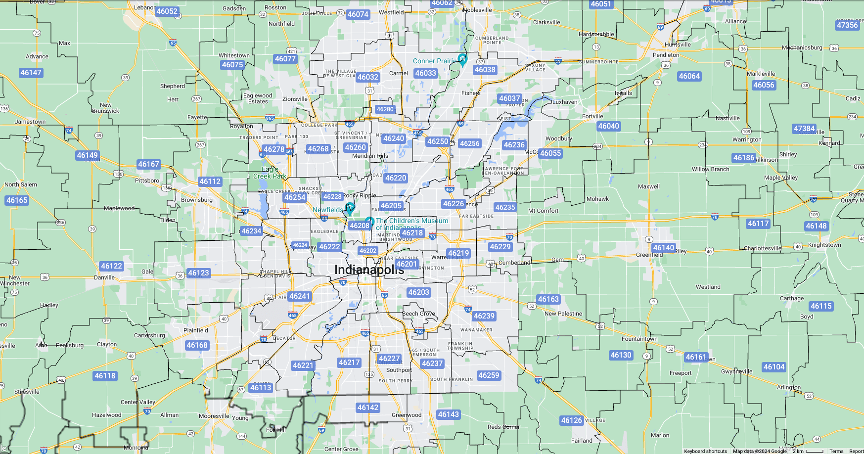 Interactive Zip Code Map of Indianapolis, IN | Maptive